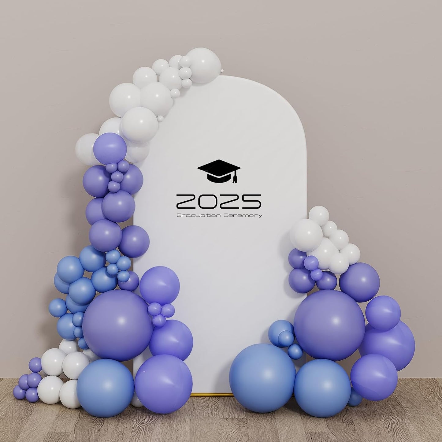 Soporte arco metal 6.6ft cubierta blanca para bodas y eventos