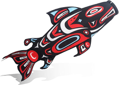 Totem Salmon Fish Windsock 40pulg para patio jardín barco