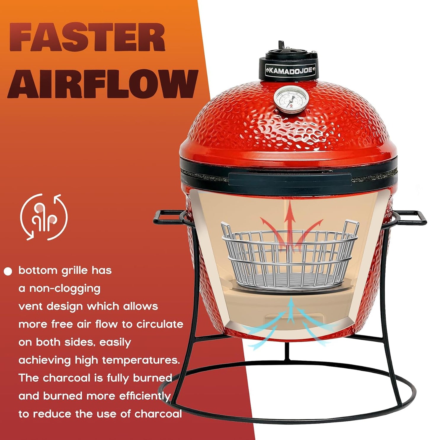 Cesta cenizas acero inox asas para Kamado Joe