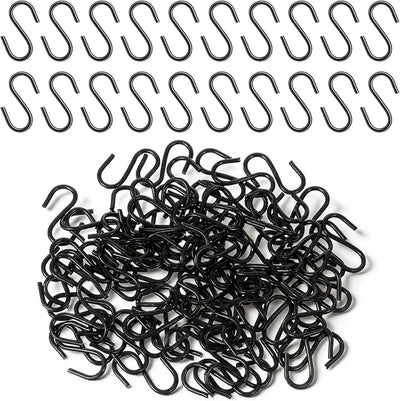 100 Ganchos en S Acero Inox 0.6pulg Negros