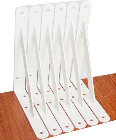 6 Soportes Metal Estantería 8x6pulg Blanco Resistentes