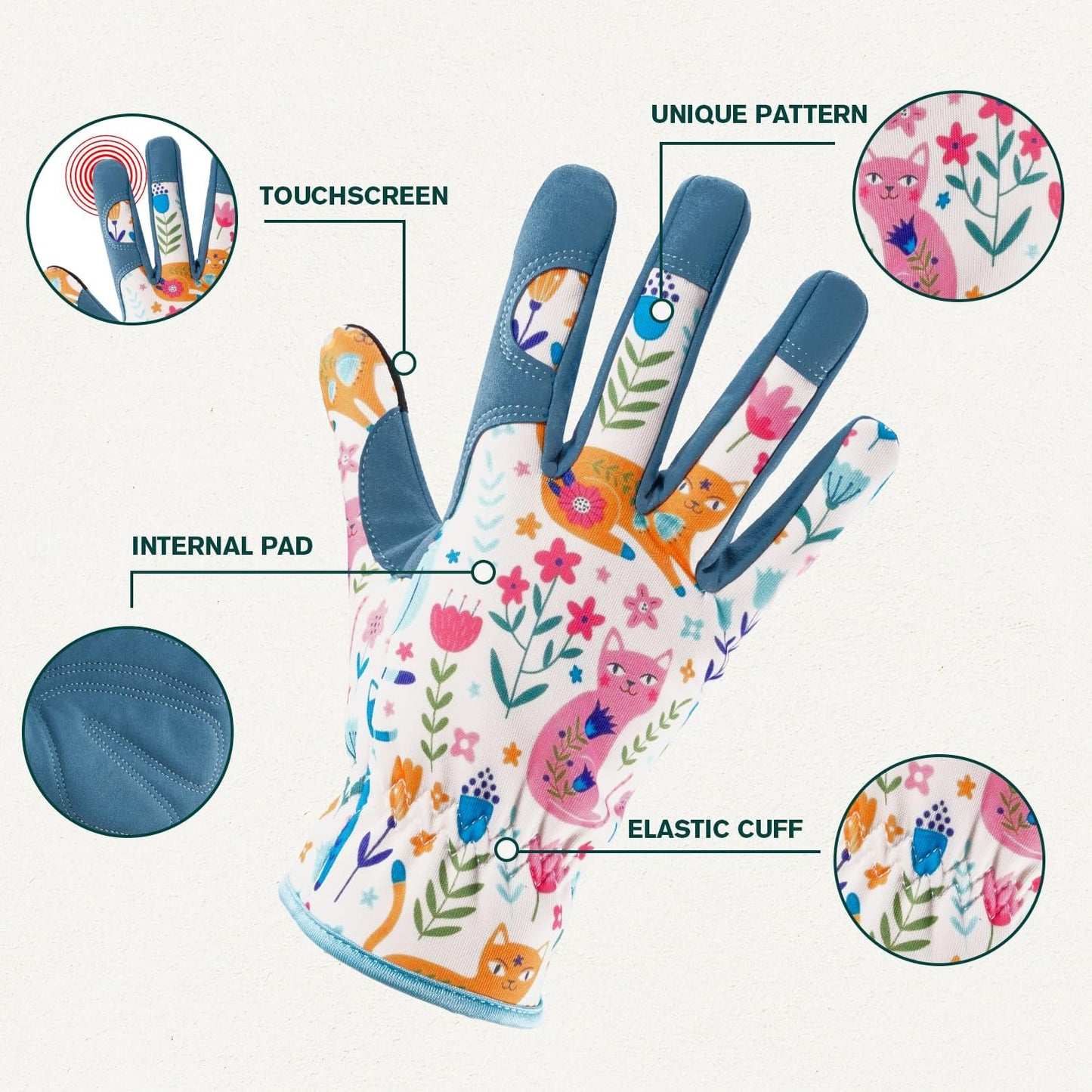 Guantes jardinería mujer tacto agarre resistente espinas