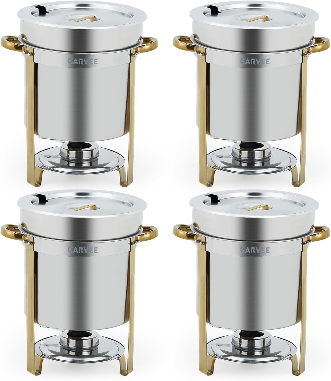 Calentador sopa acero inox set 4 con olla y soporte