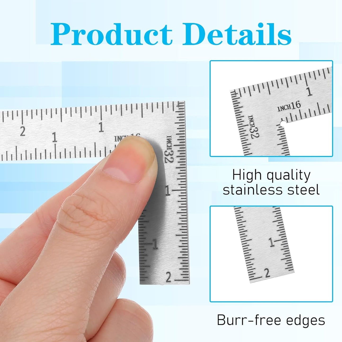 Regla en L acero inox 2x4pulg para ingenieros