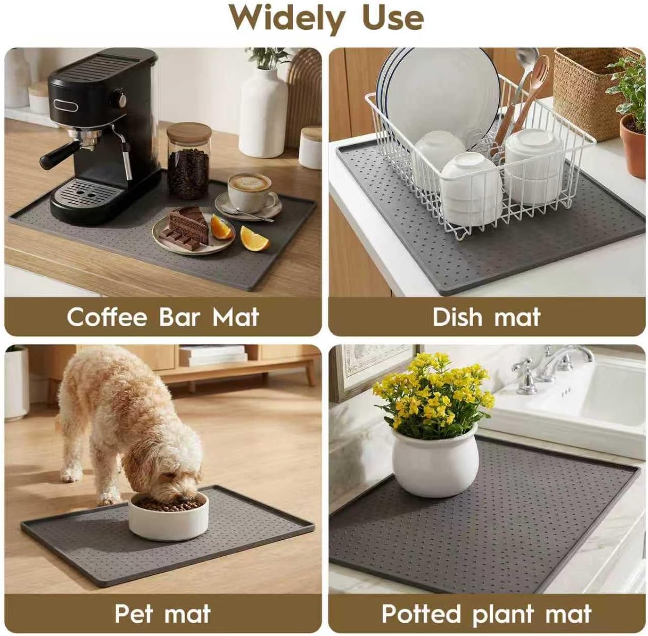 Tapete silicona 10x14pulg encimera café resistente calor