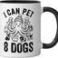 Taza cerámica de octopos amante de perros negro/blanco