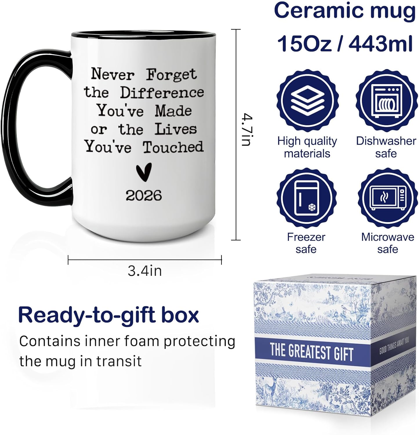 Taza de jubilación para mujer con diseño floral 2026