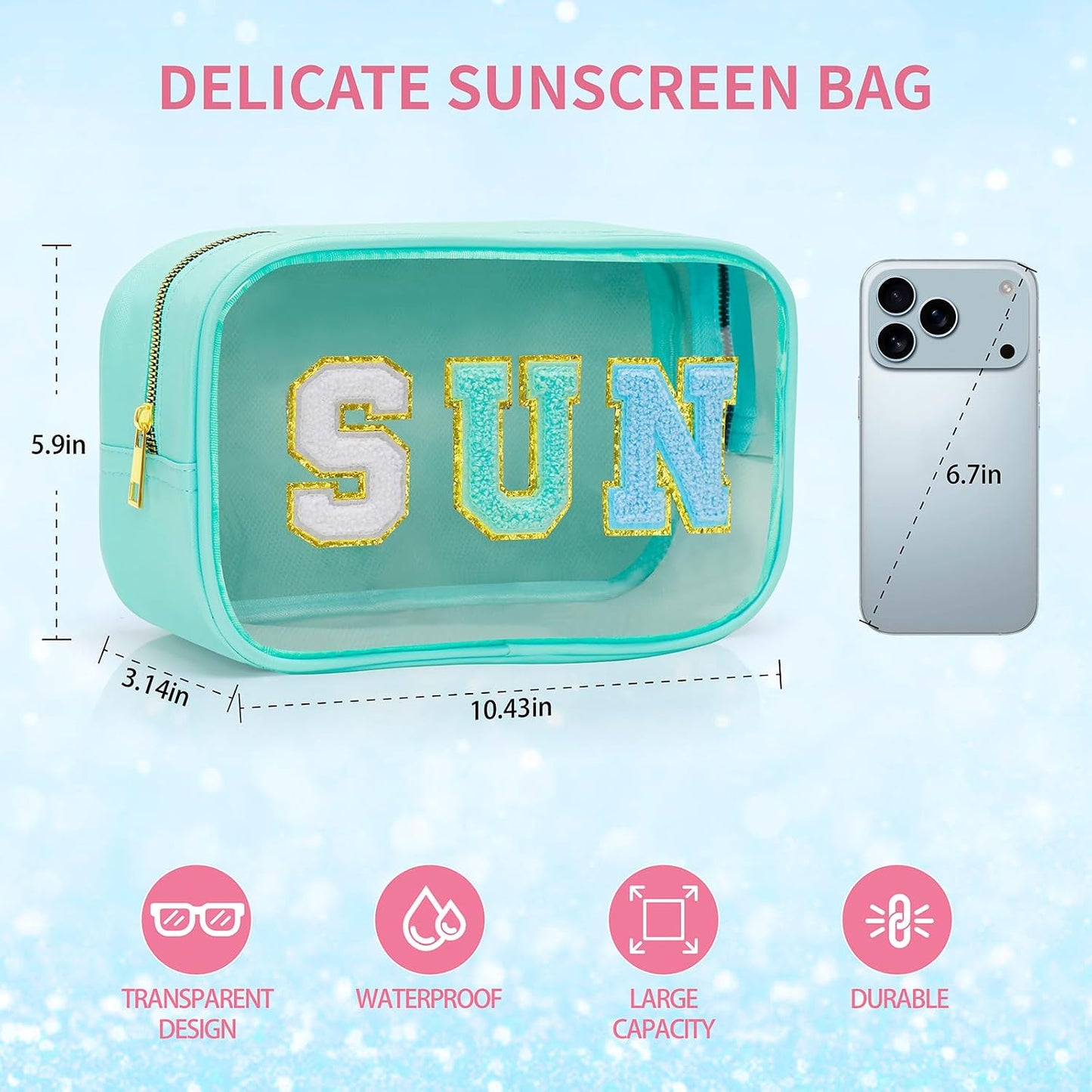 Bolsa maquillaje transparente impermeable viaje