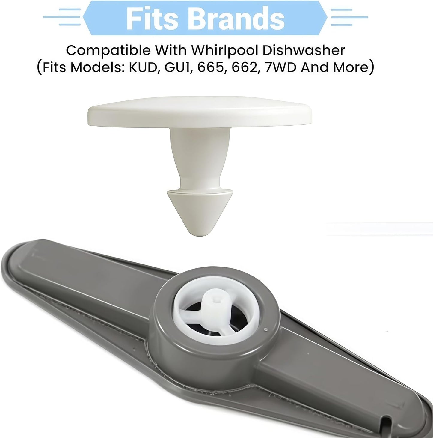 Clip retén para brazo superior lavavajillas Whirlpool set 2