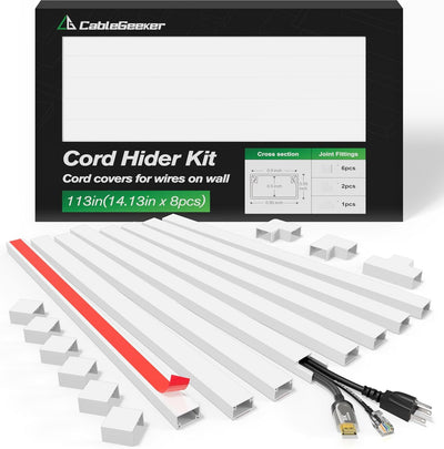 Kit ocultador cable 113pulg autoadhesivo pintable para pared