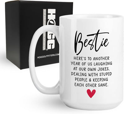 Taza de café de cerámica divertida Hogg para mejores amigos