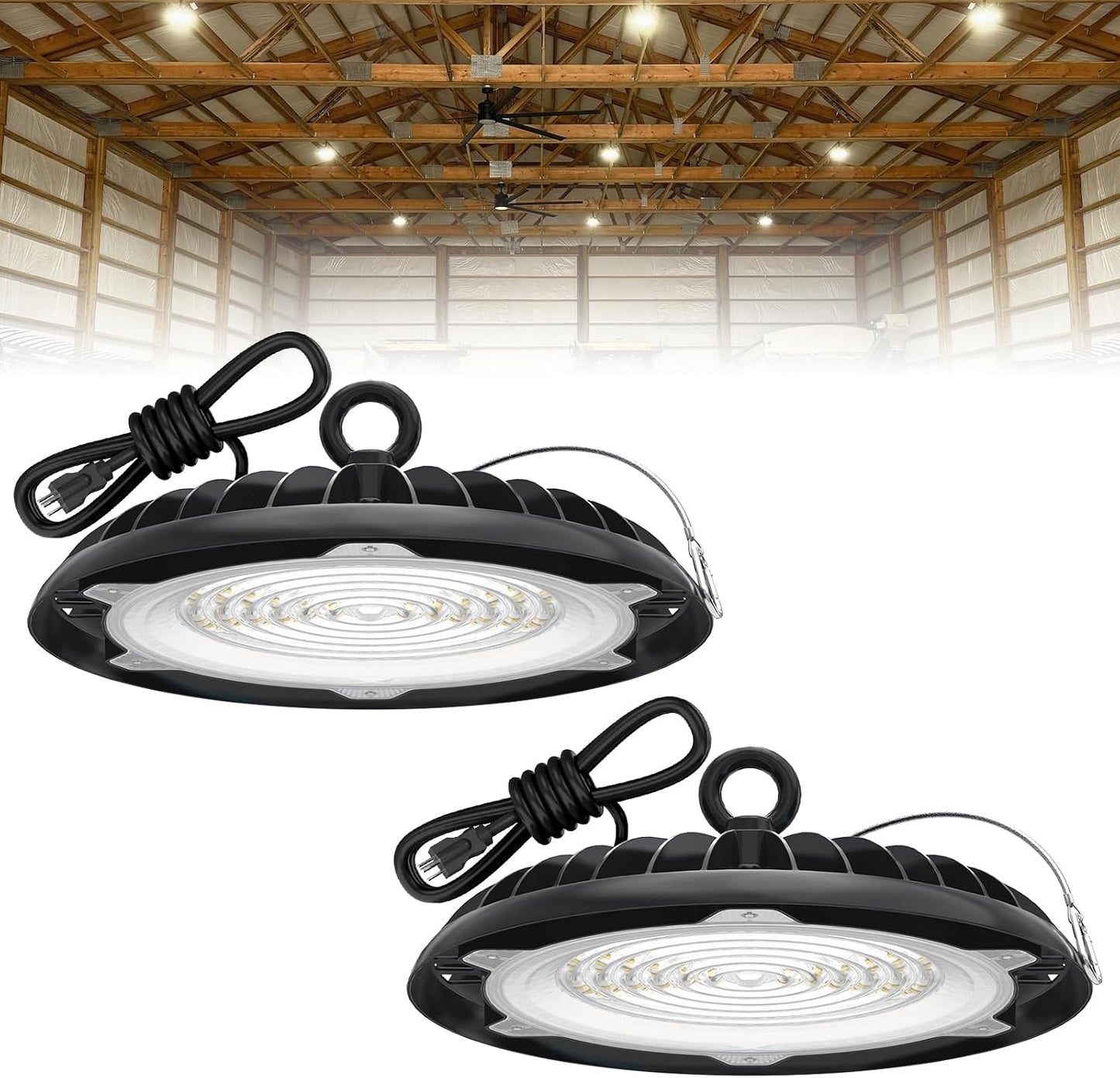 Luz LED Hi Bay 150W 2 Pzas para Talleres Damp