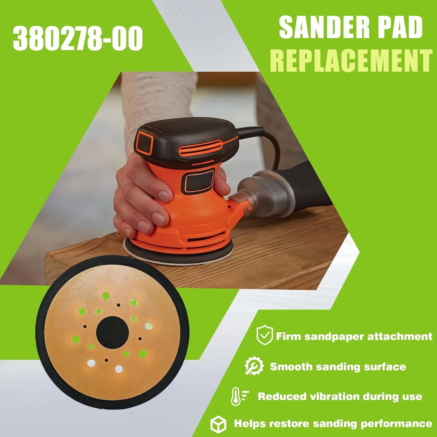 2 Pzas Almohadilla Lijadora Comp para Black Decker