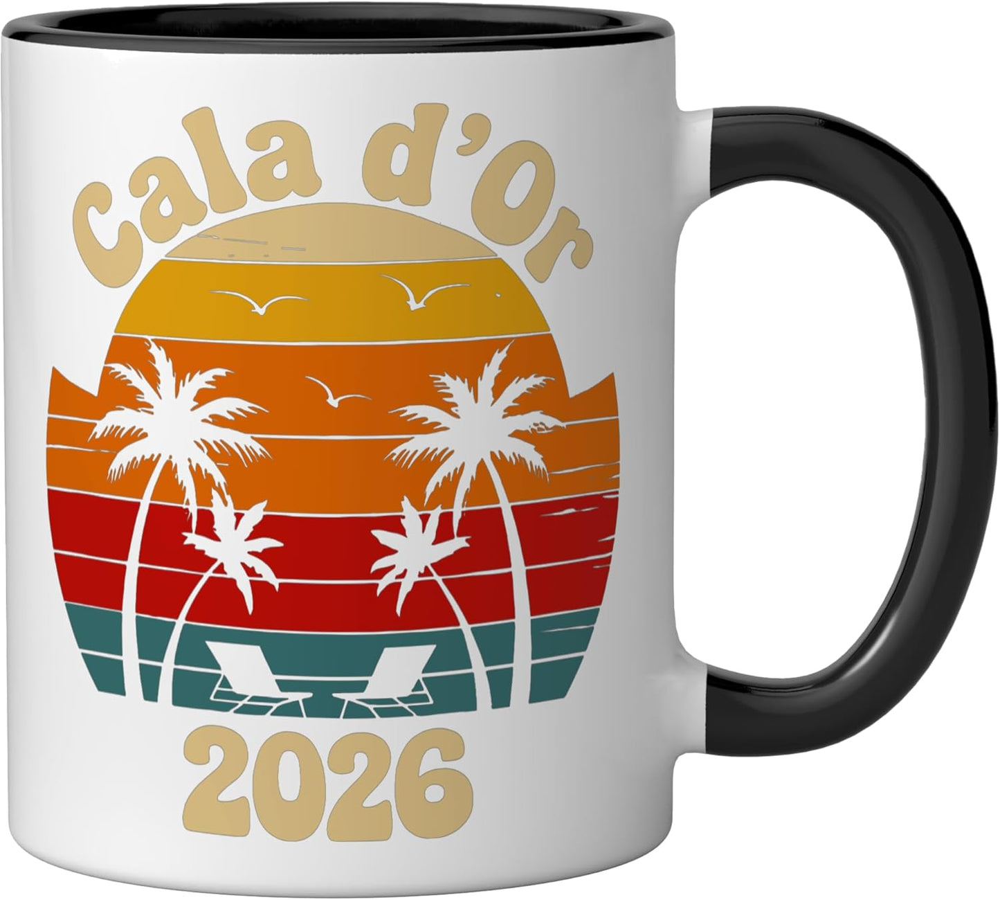 Taza cerámica Cala D Or 2026 negro/blanco