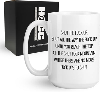 Taza de café Shut The Fuck Up de cerámica 15 oz regalo sarcástico