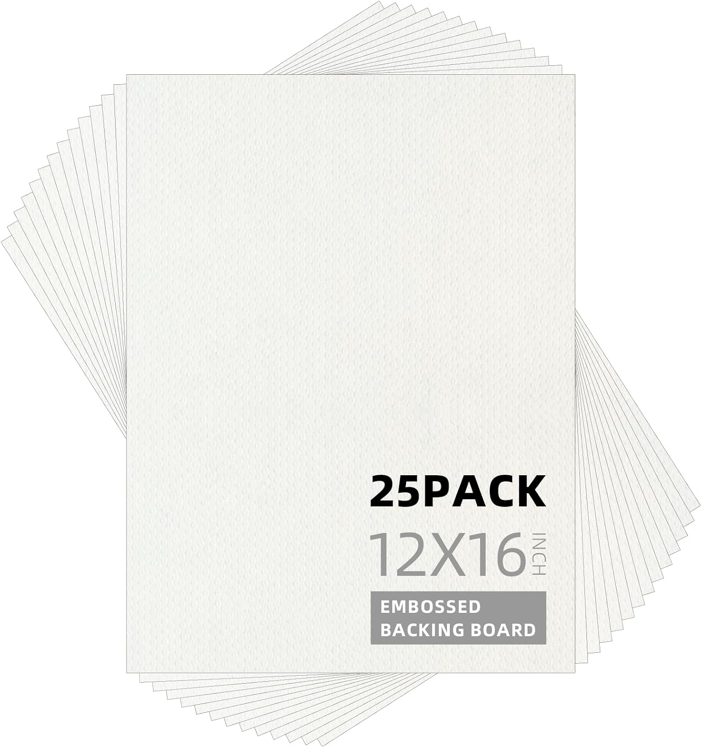 25 Tableros Respaldo Relieve 12x16pulg Blanco Sin Ácidos