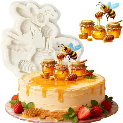 Molde silicona fondant panal 3D para pasteles y cupcakes