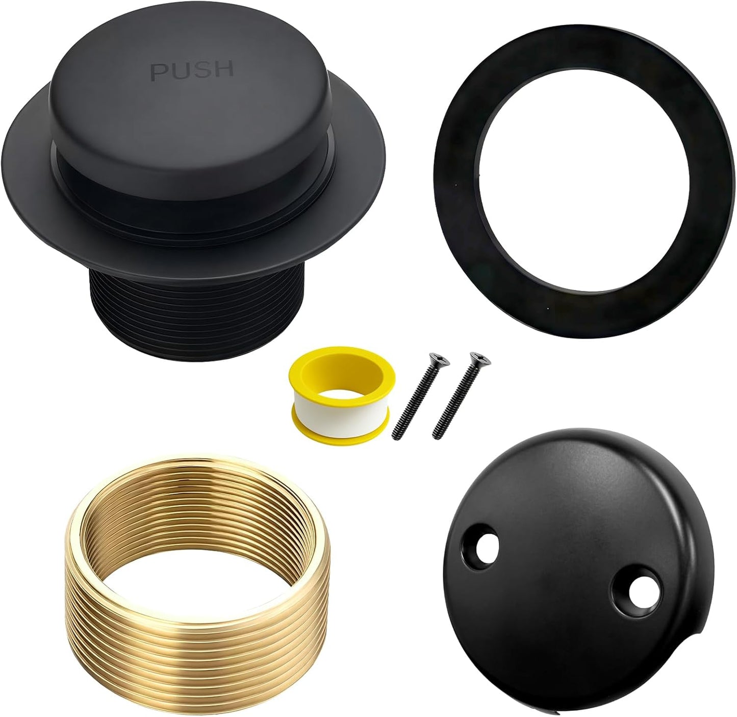 Kit drenaje bañera negro mate 2 agujeros