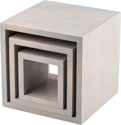 Juego 3 Elevadores Cuadrados Madera Gris 5x7x9pulg