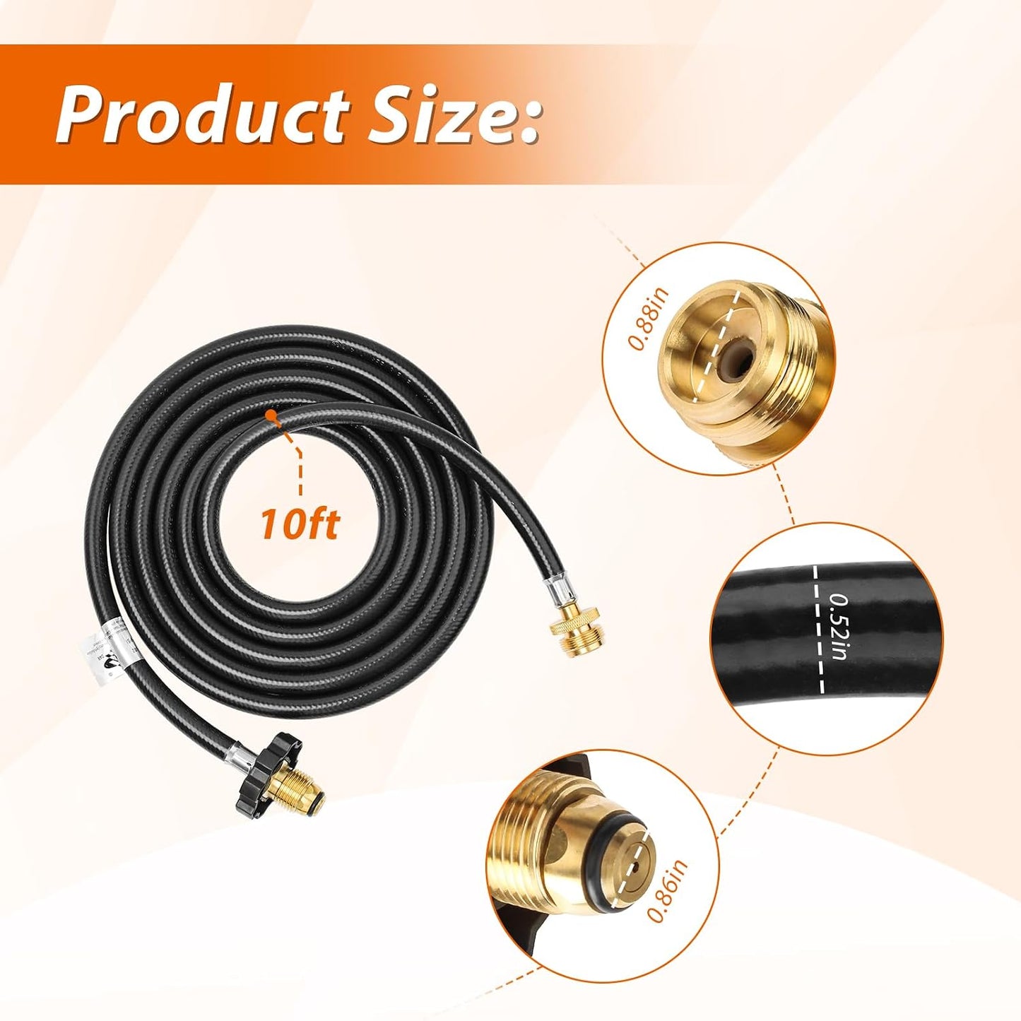 Conjunto manguera adaptador propano 10ft para Heater Buddy
