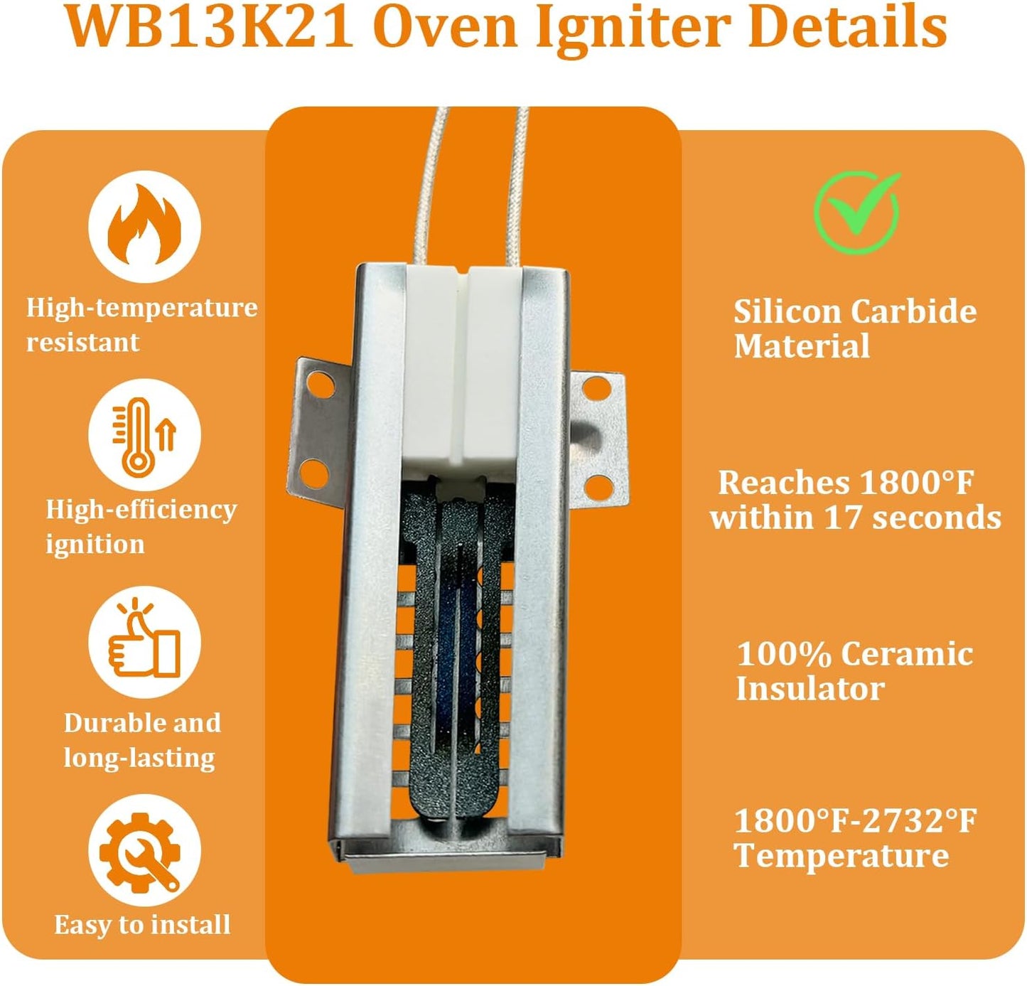 Encendedor horno gas plano con enchufe reemplazar WB13K21