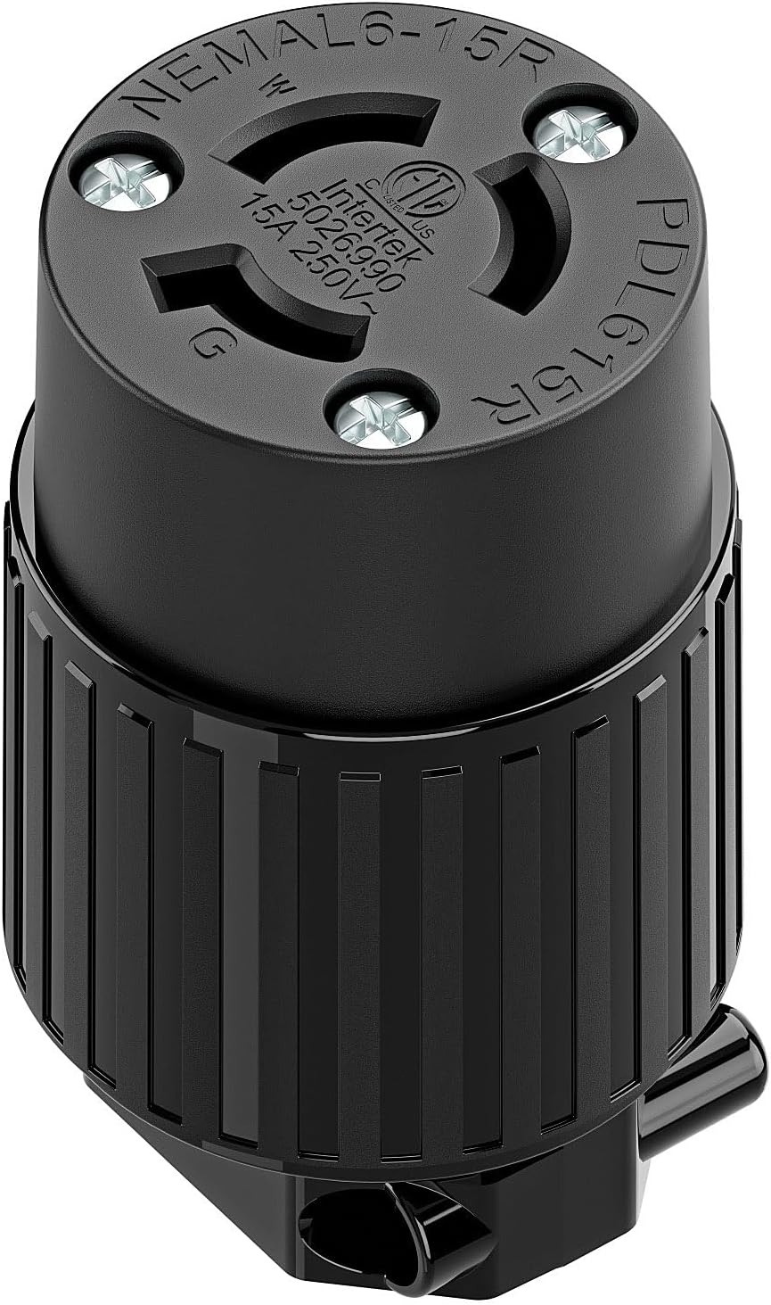 Enchufe L6-15R 15A 250V grado industrial negro