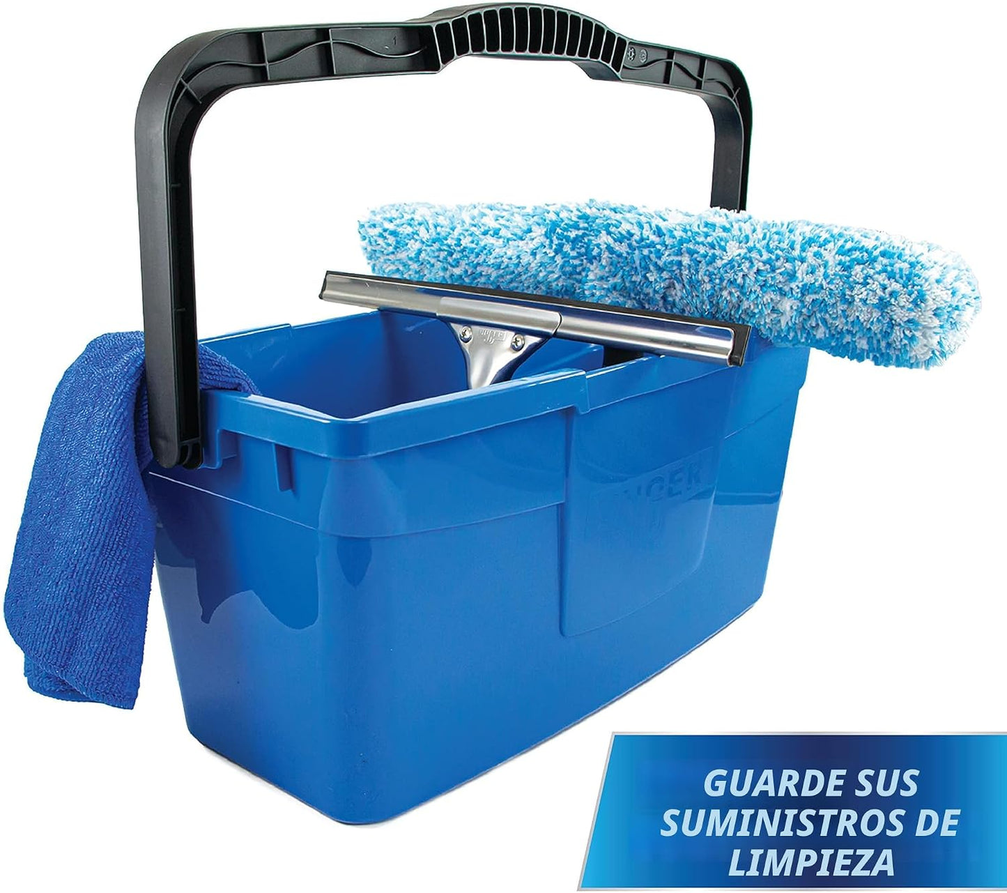 Cubo limpieza 3gal plástico 2 boquillas mango cómodo