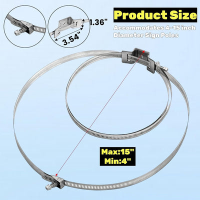 Pack 4 Soportes Metal Ajustables 4-15pulg Letreros Calle