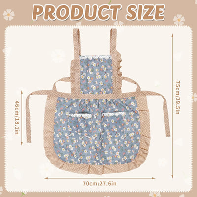 Delantales para mujer con bolsillos delantal floral para niña suave para cocinar