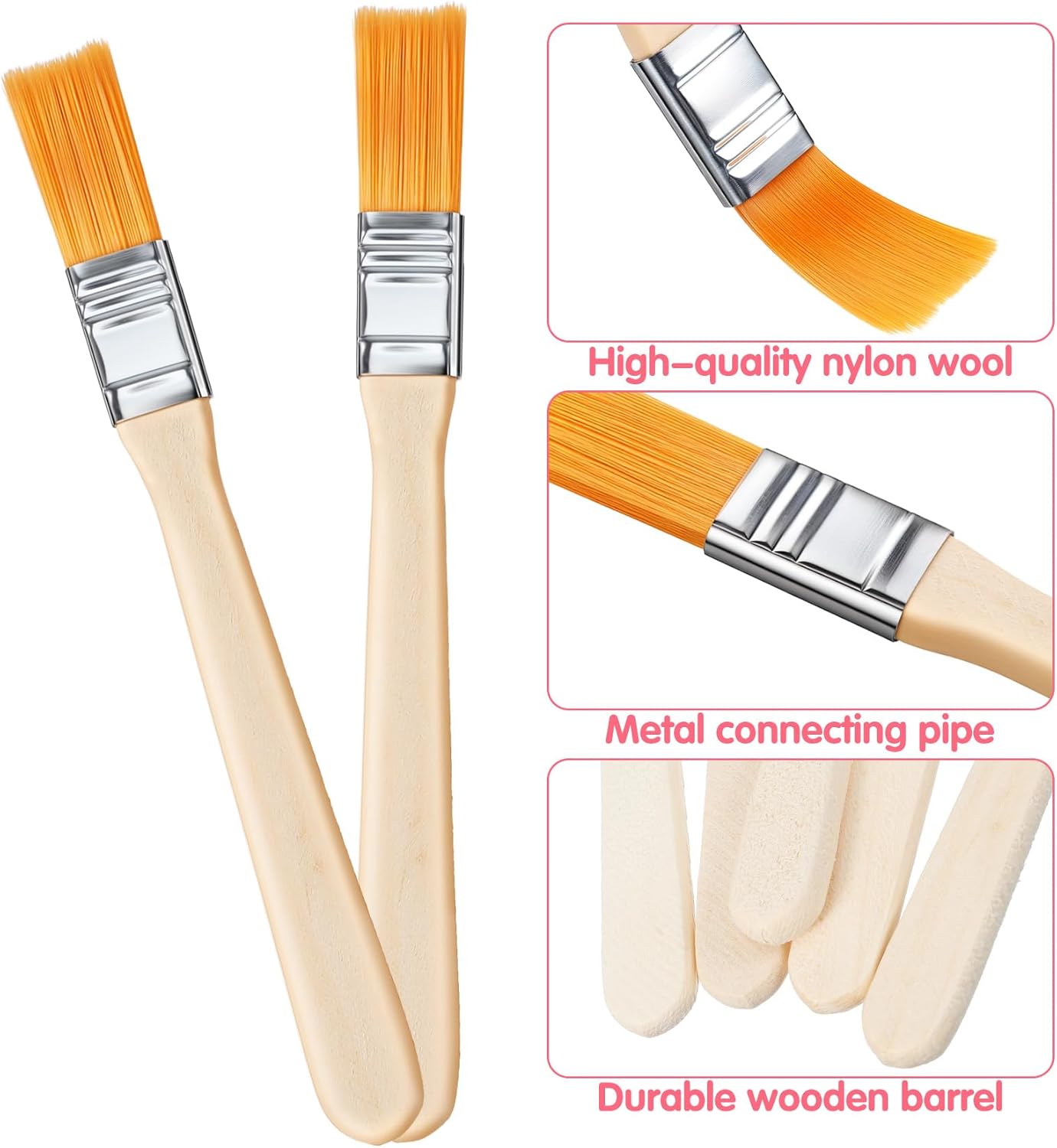Set 18 Pinceles Pintura Pequeños Mango Madera Retoque