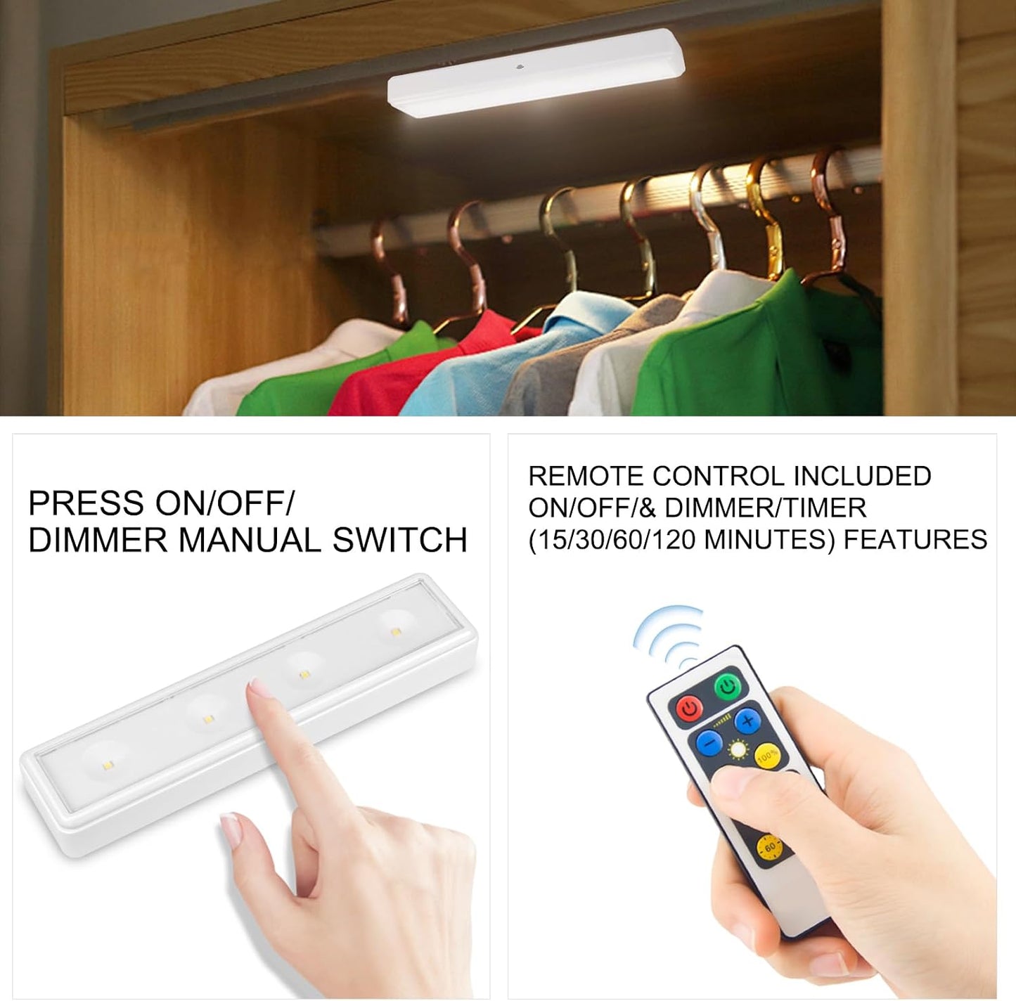 Barra LED adhesiva 80lm 3000K ajustable 6 Pzas cocina