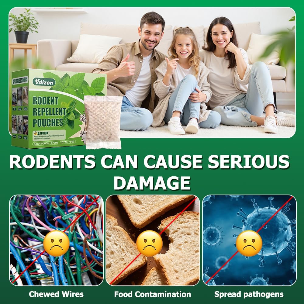 Bolsas repelentes roedores aceite menta hogar garaje 10 pzas