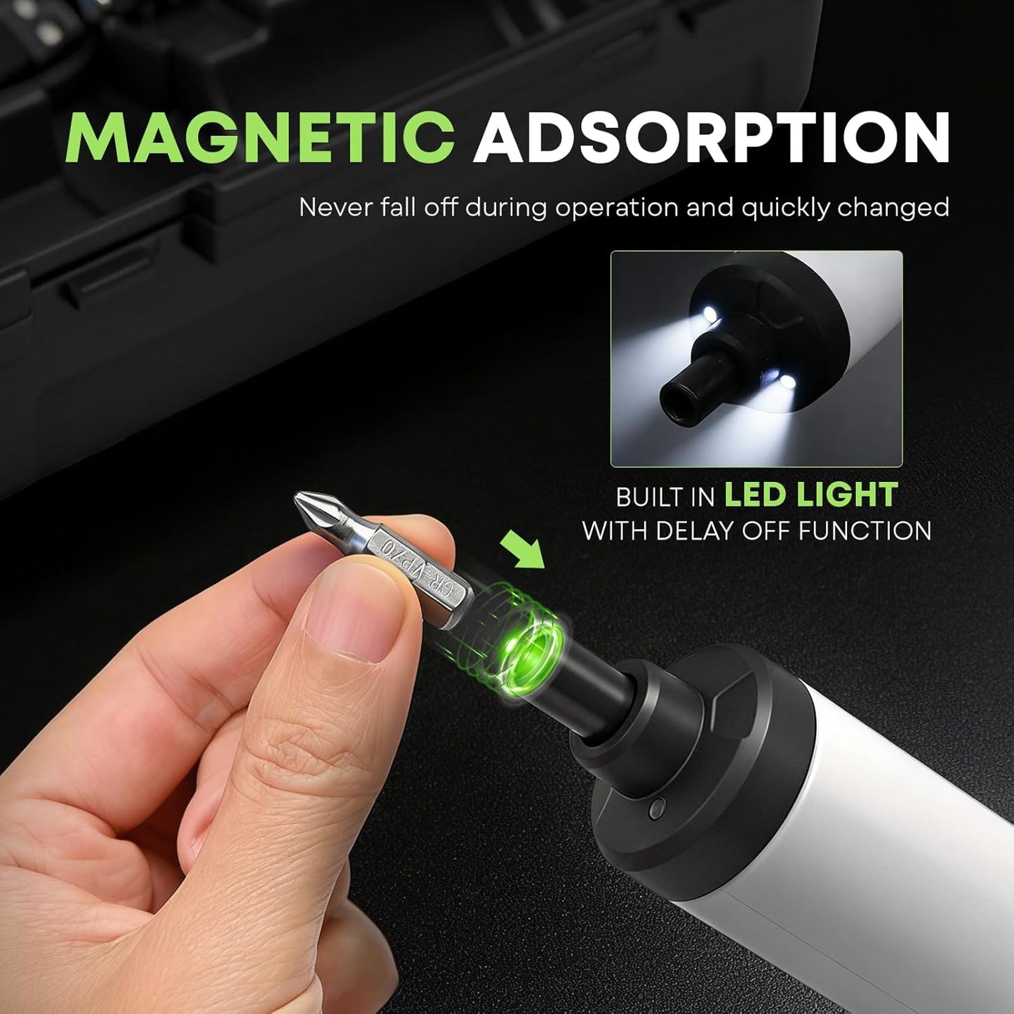 Destornillador eléctrico inalámbrico 10 bits LED recargable