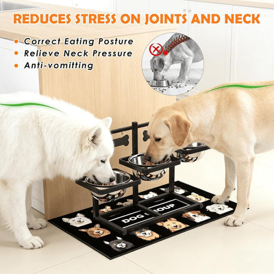 Cuencos perros grandes 6 alturas ajustables 3 cuencos 57.5oz