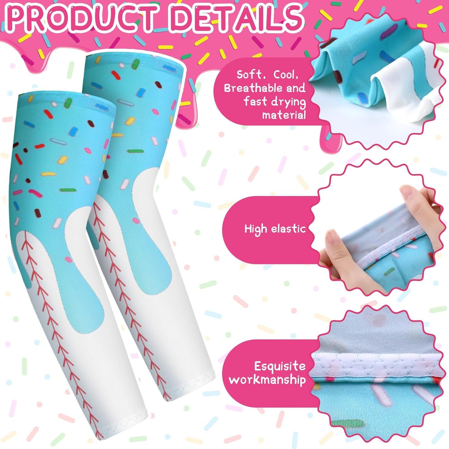 10 Pzas Mangas Brazo Niños Protección UV Fundas Seda