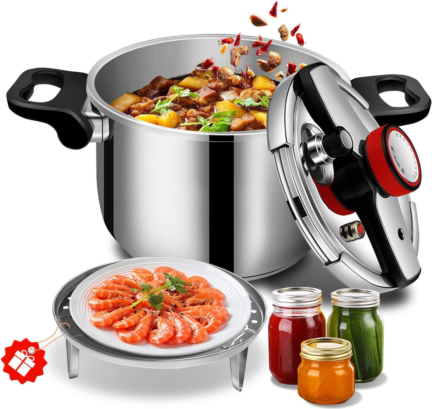 Olla presión acero inox 4qt para estufa comercial