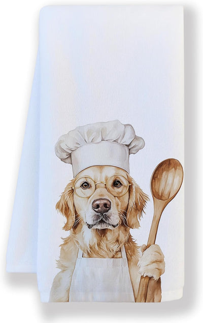 Toallas de cocina de chef Golden Retriever tela mejorada