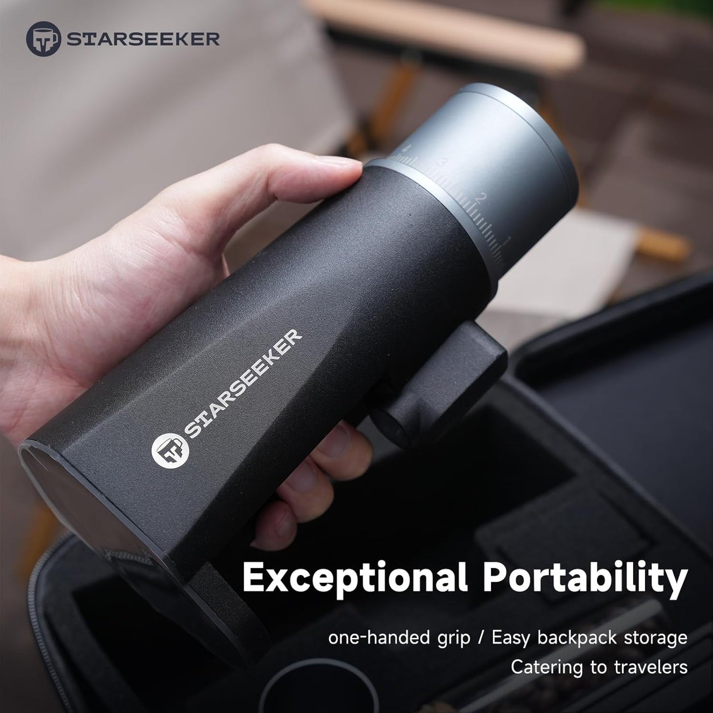 Molinillo café portátil con batería 2600mAh ajuste continuo
