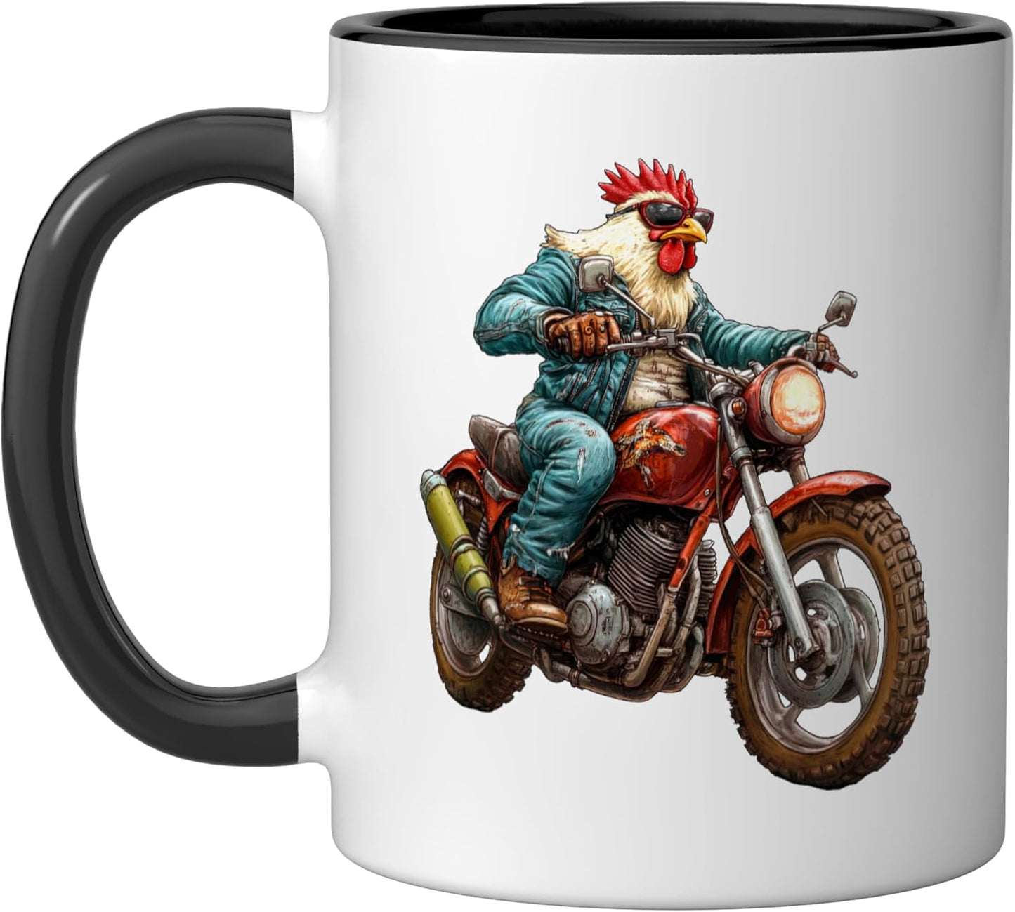 Taza Cerámica Motocicleta Negro/Blanco