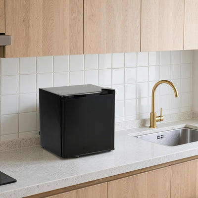 Refrigerador mini doble puerta acero inox con congelador