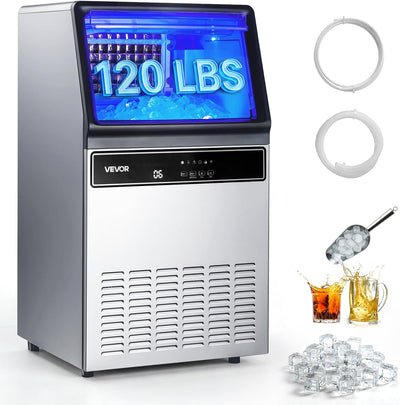 Máquina hielo comercial 120lb/24h con contenedor 33lb