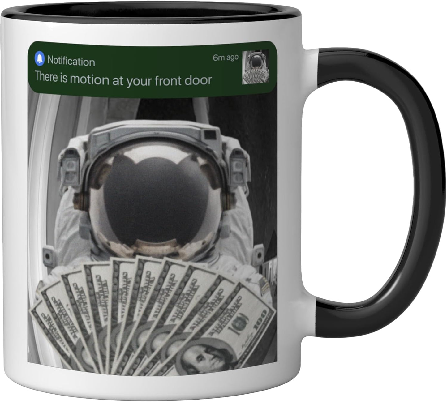 Taza Cerámica Astronauta con Mensaje Negro/Blanco