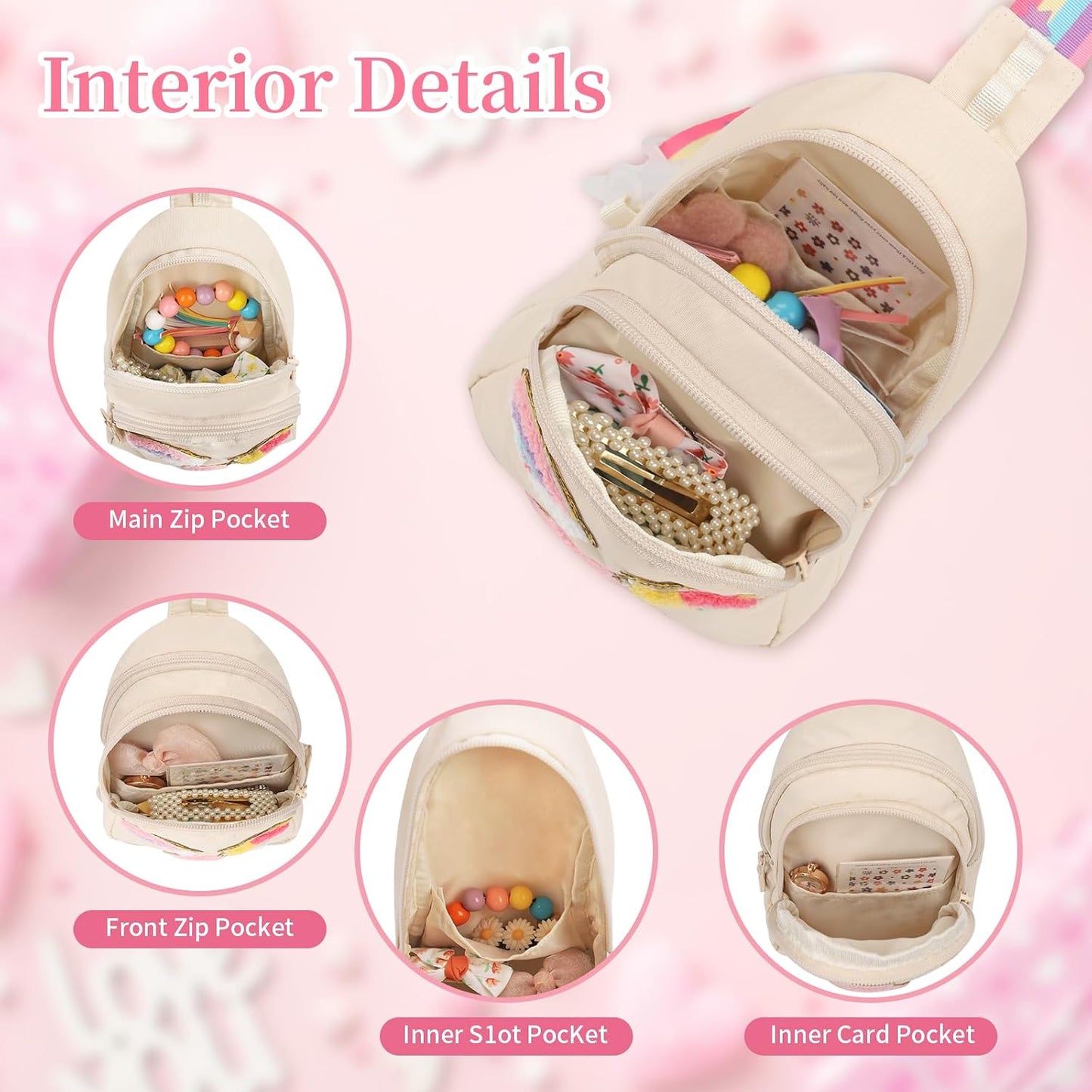Bolsos bandolera para niñas color beige