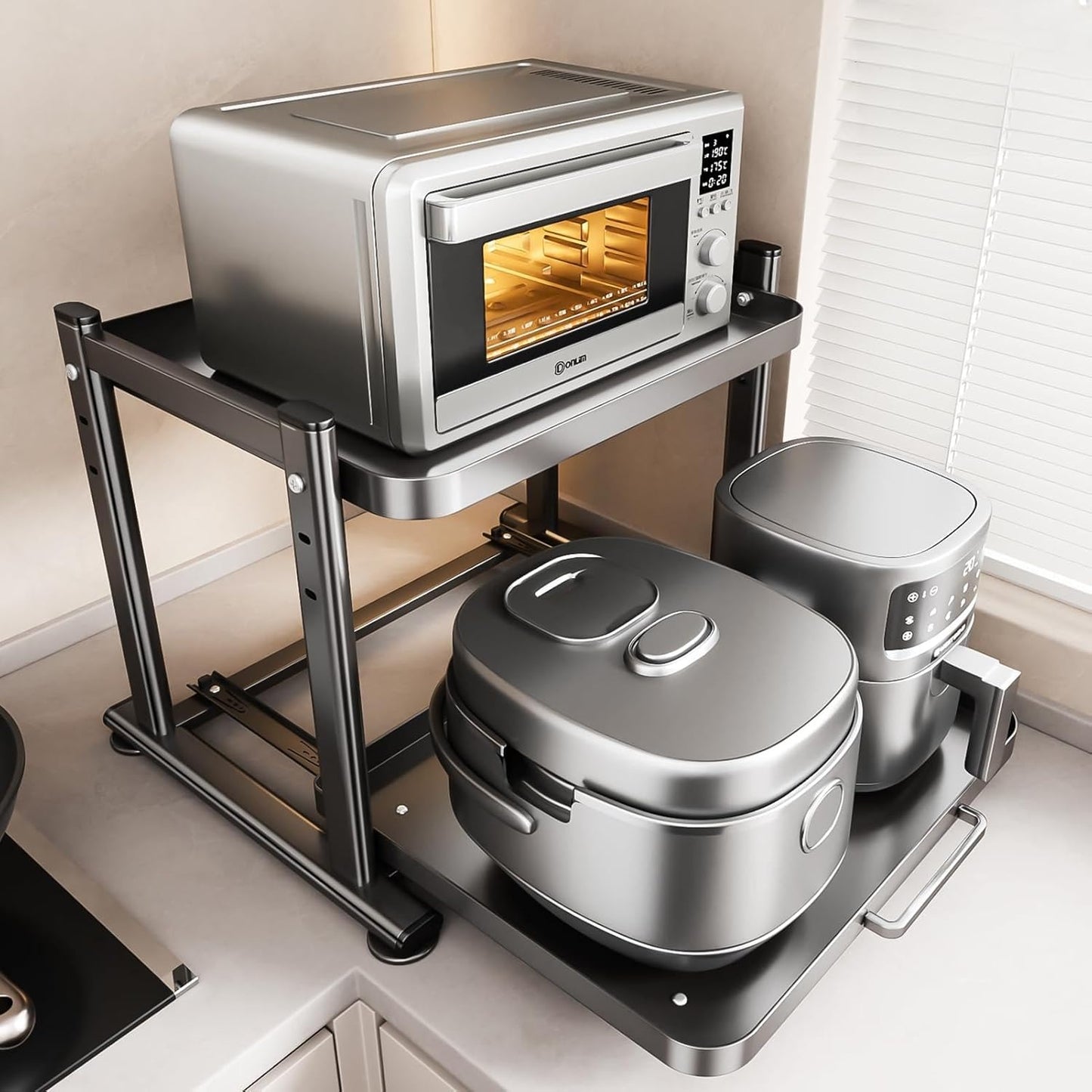Organiz. encimera cocina metal ajustable