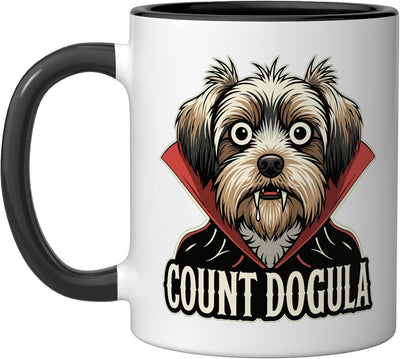 Taza cerámica para perros temática Halloween negra/blanca