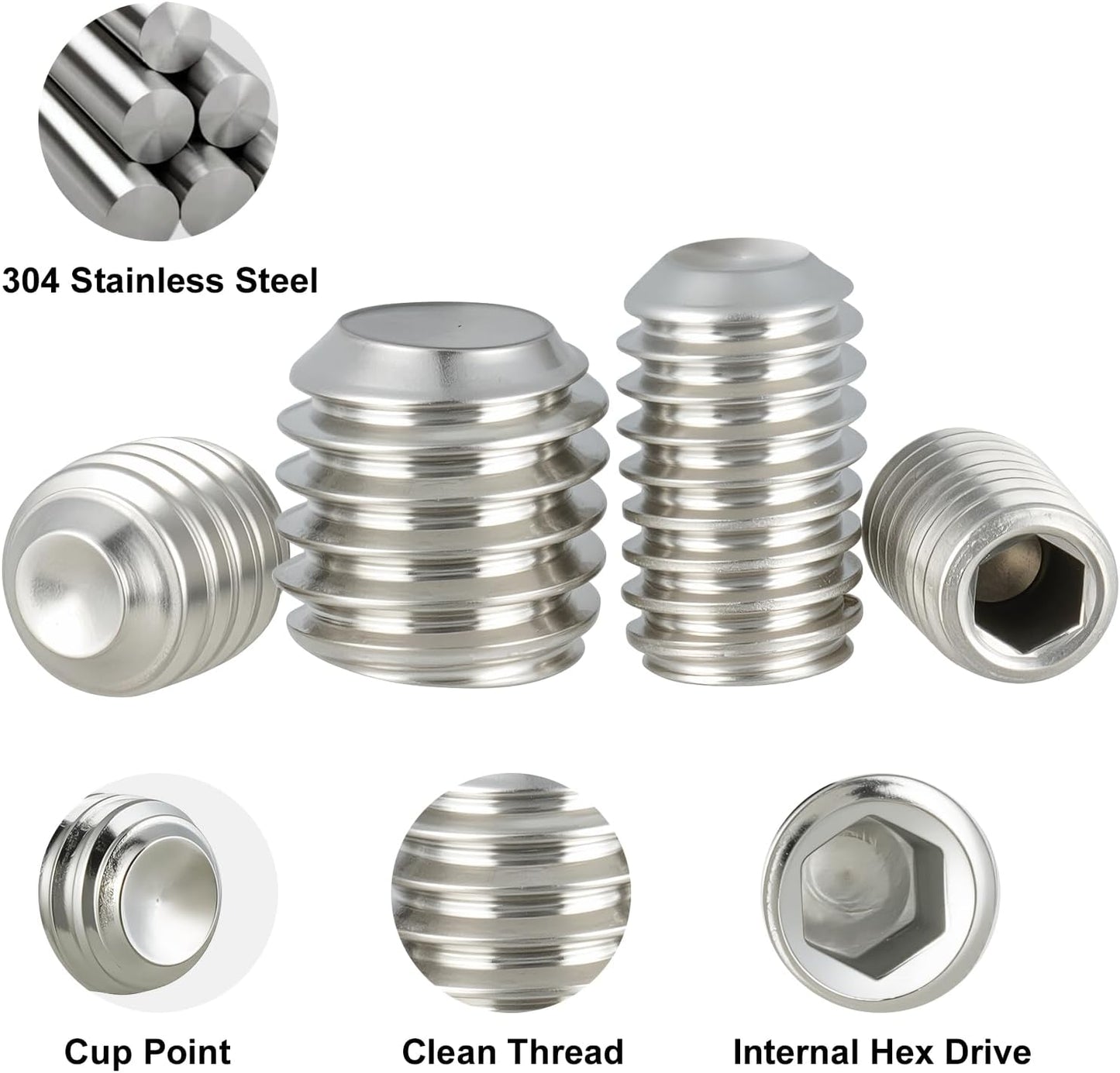 Set 510 piezas s métricos M3-M8 acero inox 304