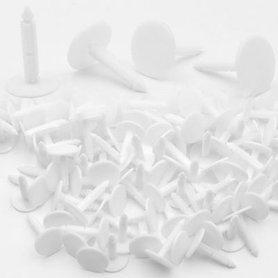 300 Sujetadores Barrera Vapor 1 3/8pulg Polietileno Blanco