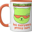 Taza de cerámica con humor sarcástico naranja/blanca