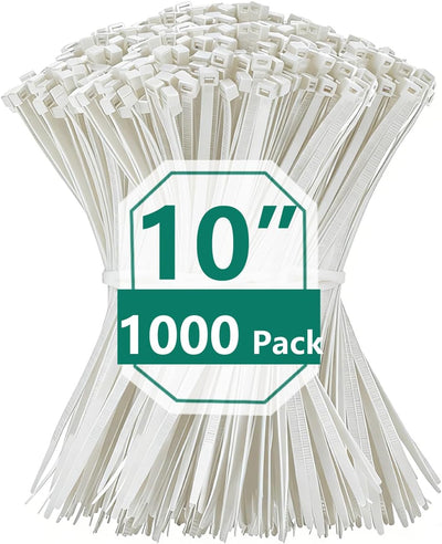 1000 Bridas Negras 10pulg Resistentes UV Interiores Exteriores