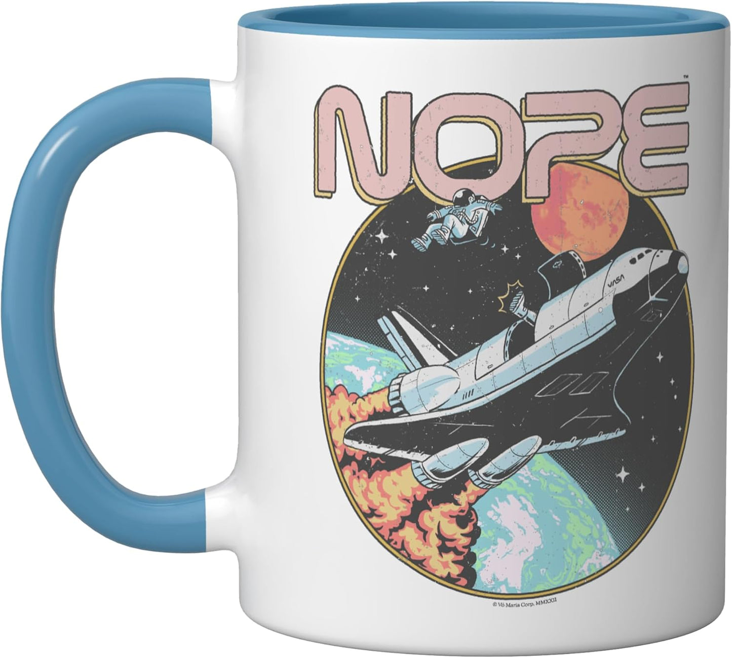Taza Cerámica Astronauta Ciencia Espacio Azul/Blanco